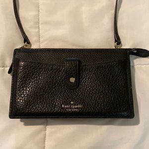 Kate Spade NWOT small black leather crossbody bag/wallet.